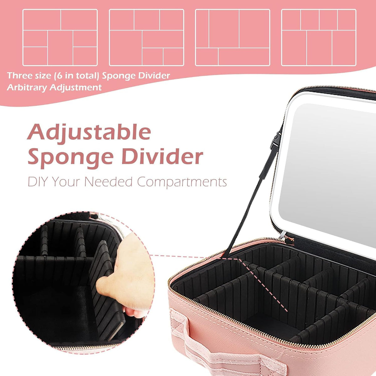 LED Mirror Cosmetic Case – Large Makeup Storage Bag