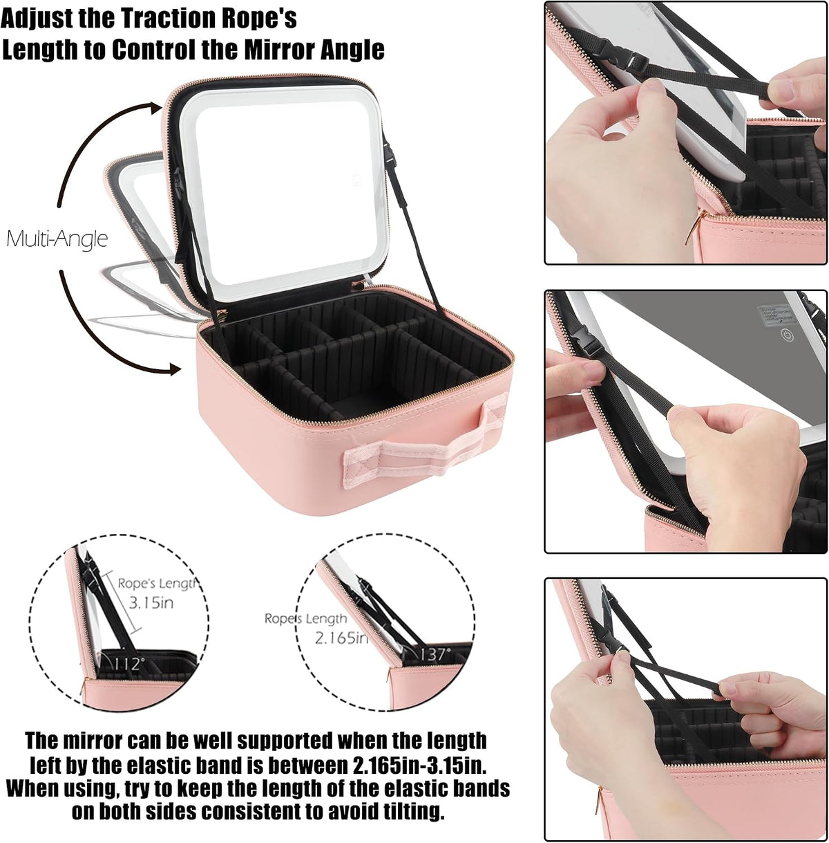 LED Mirror Cosmetic Case – Large Makeup Storage Bag
